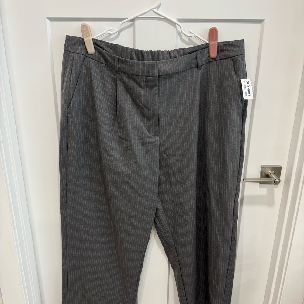 Old Navy Gray Pinstriped Trousers